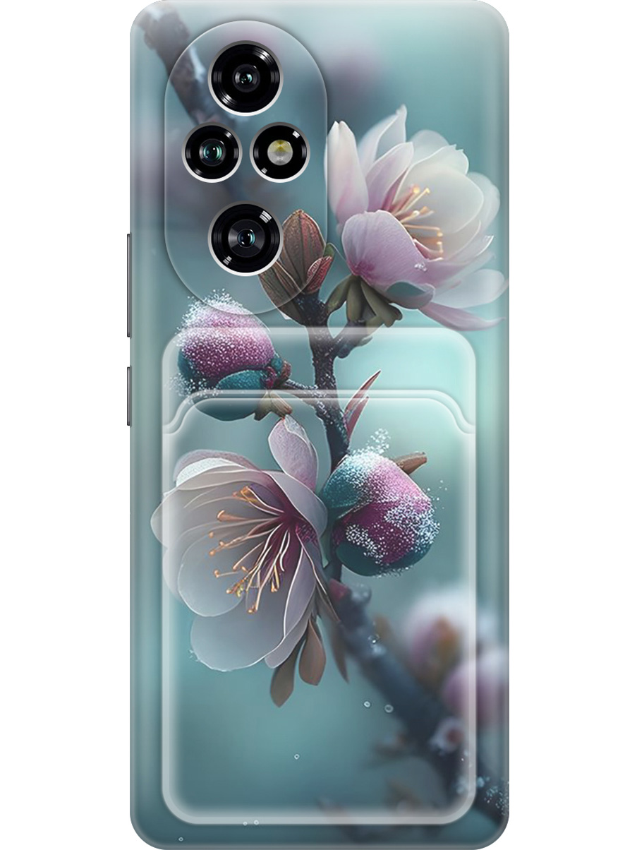 

Силиконовый чехол на Honor 200 pro с принтом с карманом для карты прозрачный 808476, Прозрачный;белый;голубой, 783979621