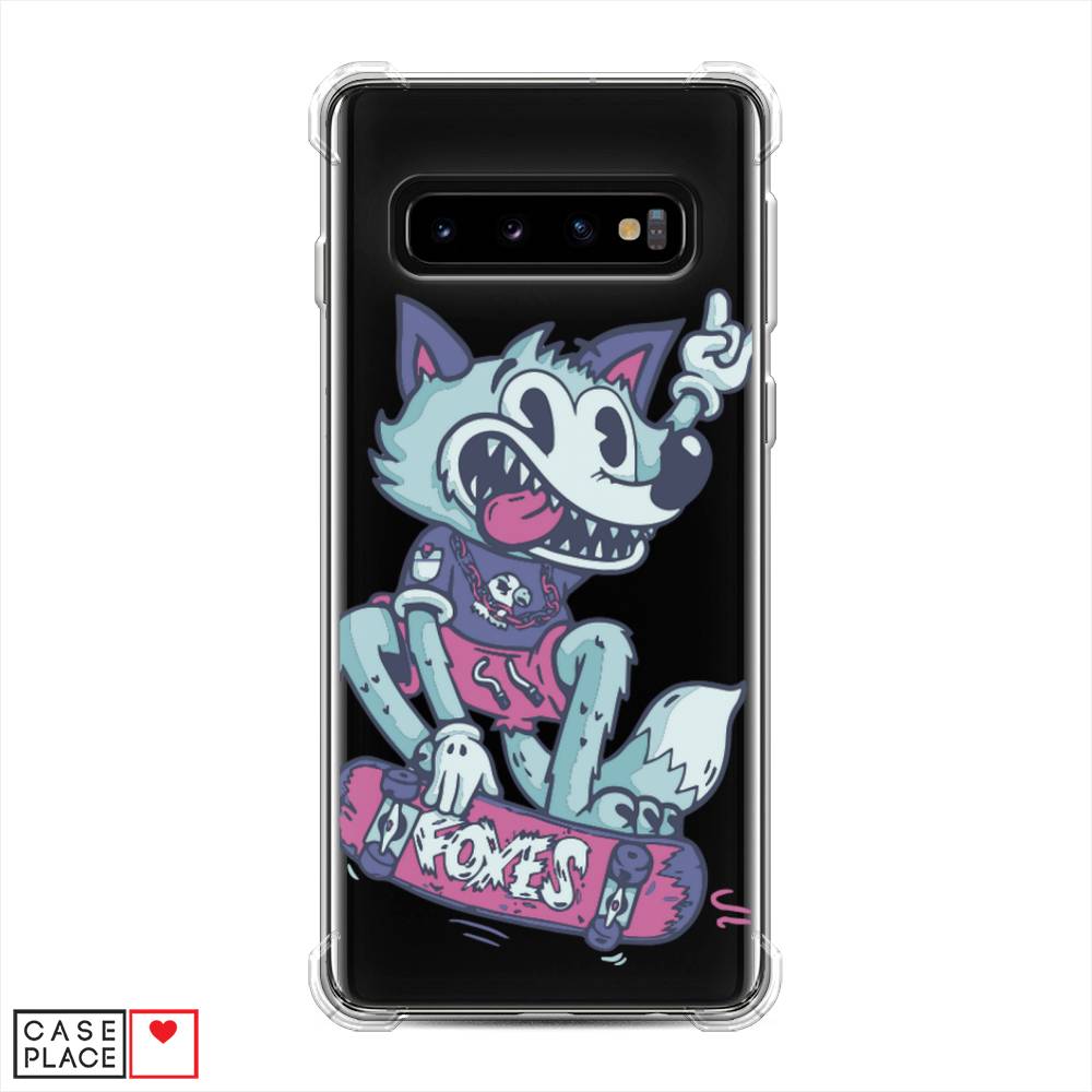 фото Противоударный силиконовый чехол "foxes" на samsung galaxy s10 awog