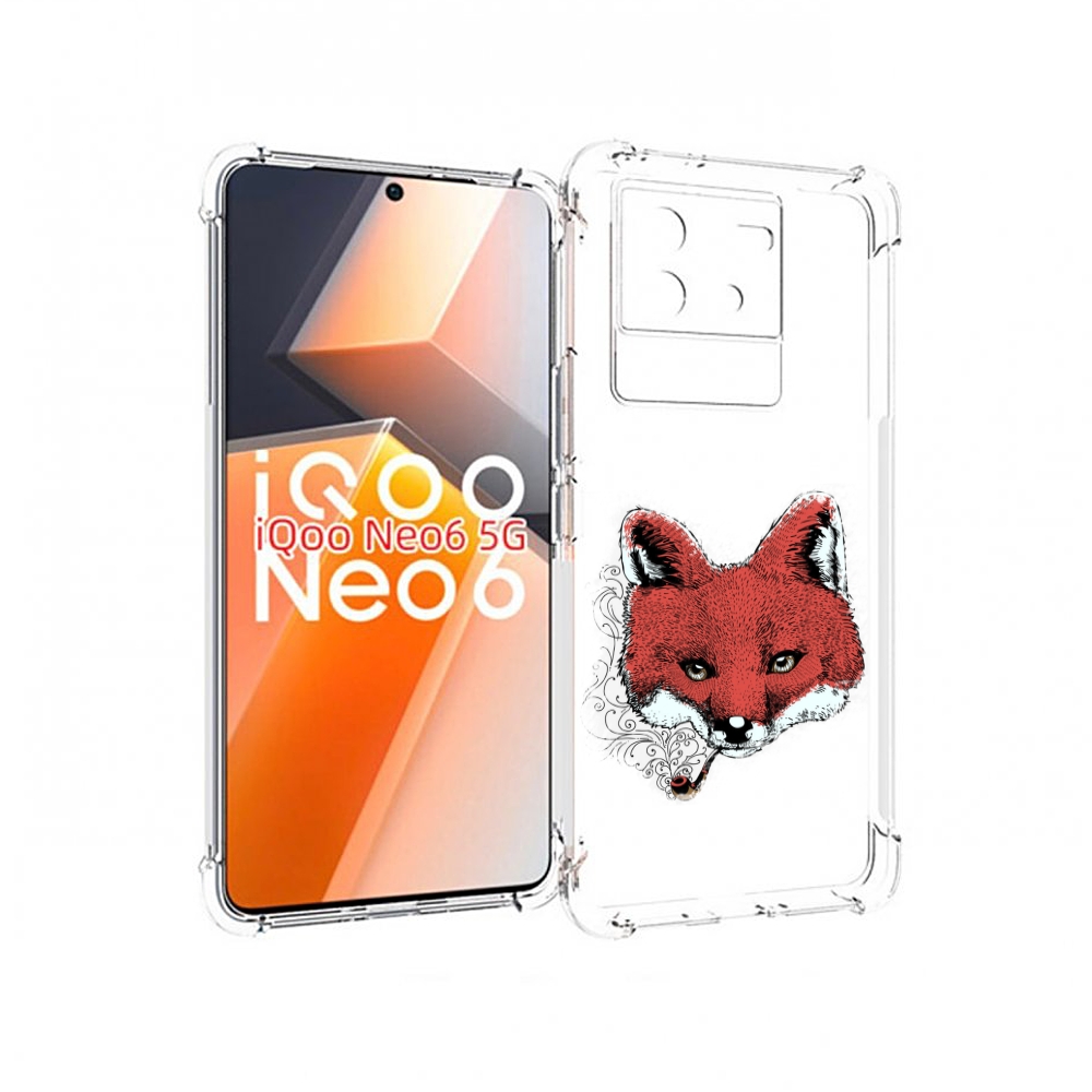 

Чехол MyPads Лис с трубкой для Vivo iQoo Neo 6 5G, Прозрачный, Tocco