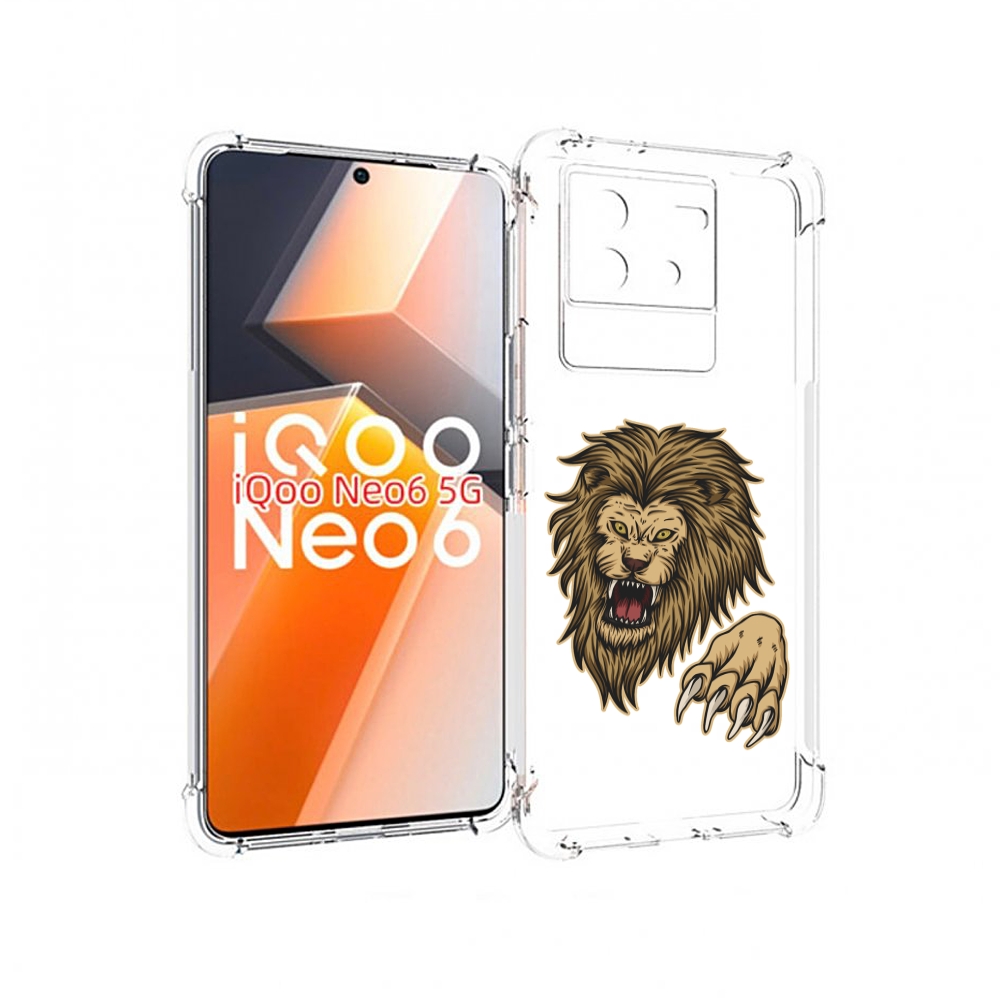 

Чехол MyPads Лев-завоеватель мужской для Vivo iQoo Neo 6 5G, Прозрачный, Tocco