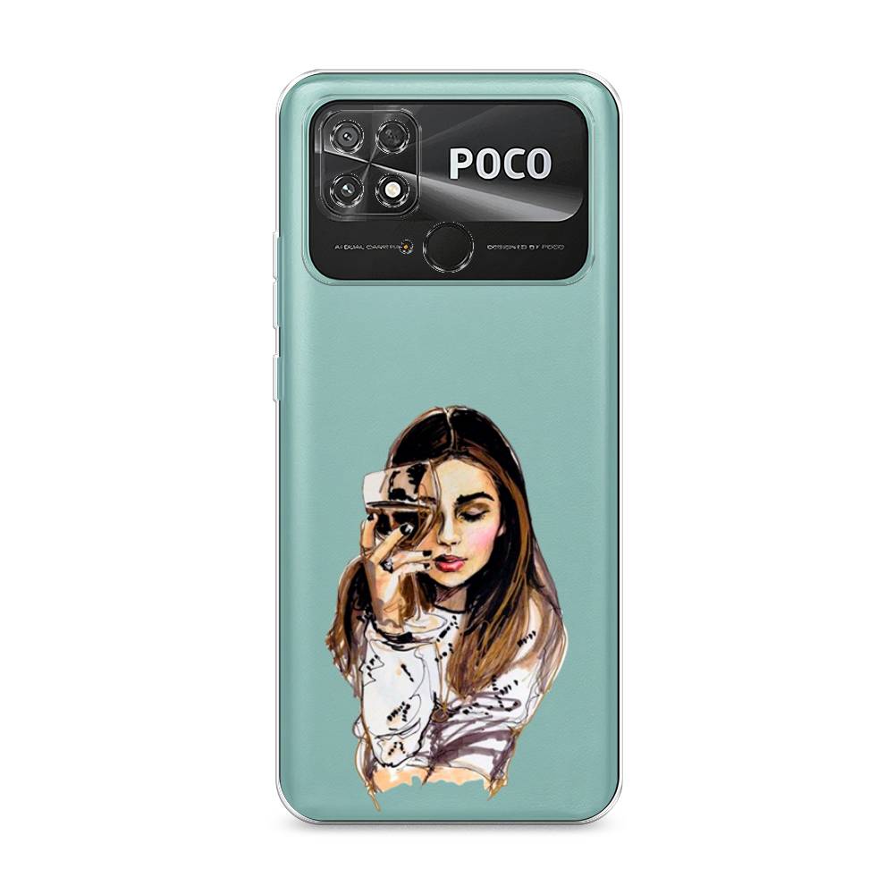 

Чехол Awog на Poco C40 "Девушка с бокалом", Разноцветный, 315850-7