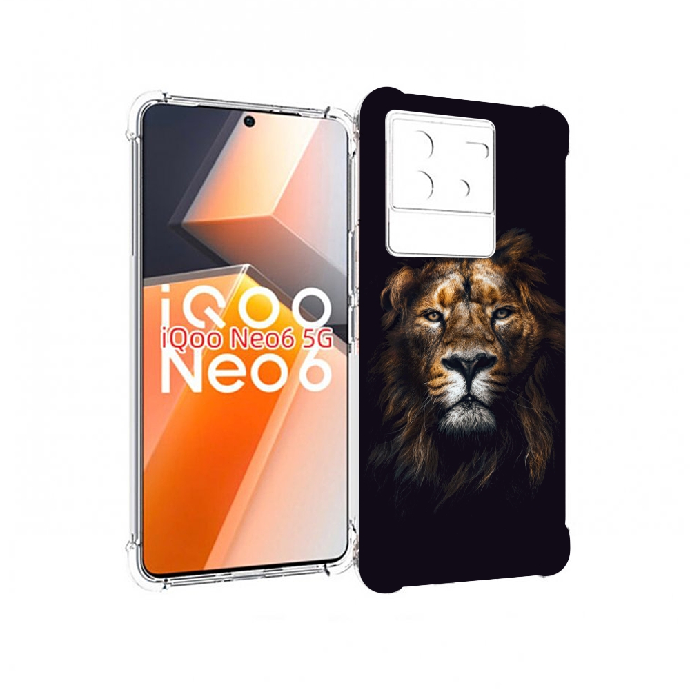 

Чехол MyPads Лев-в-тени мужской для Vivo iQoo Neo 6 5G, Прозрачный, Tocco