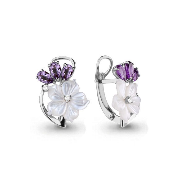 

Серьги из серебра с аметистом Aquamarine 4470904_925_р, 4470904_925_р