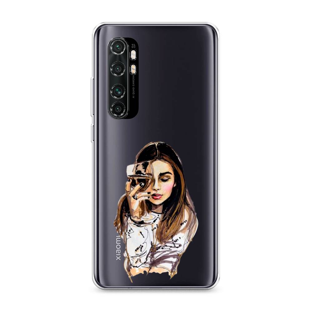 

Чехол Awog на Xiaomi Mi Note 10 Lite "Девушка с бокалом", Разноцветный, 38450-7