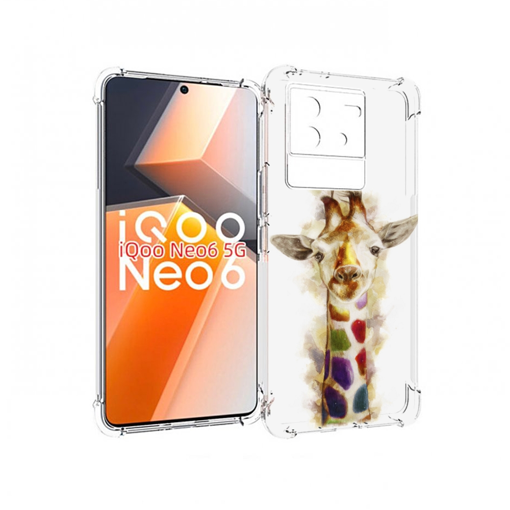 

Чехол MyPads Красочный жираф для Vivo iQoo Neo 6 5G, Прозрачный, Tocco