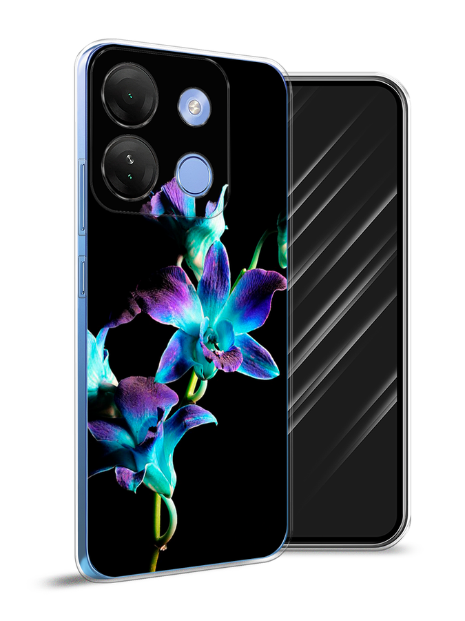 

Чехол Awog на Infinix Smart 7 HD "Синий цветок на черном", Черный;голубой;синий, 3103850-8