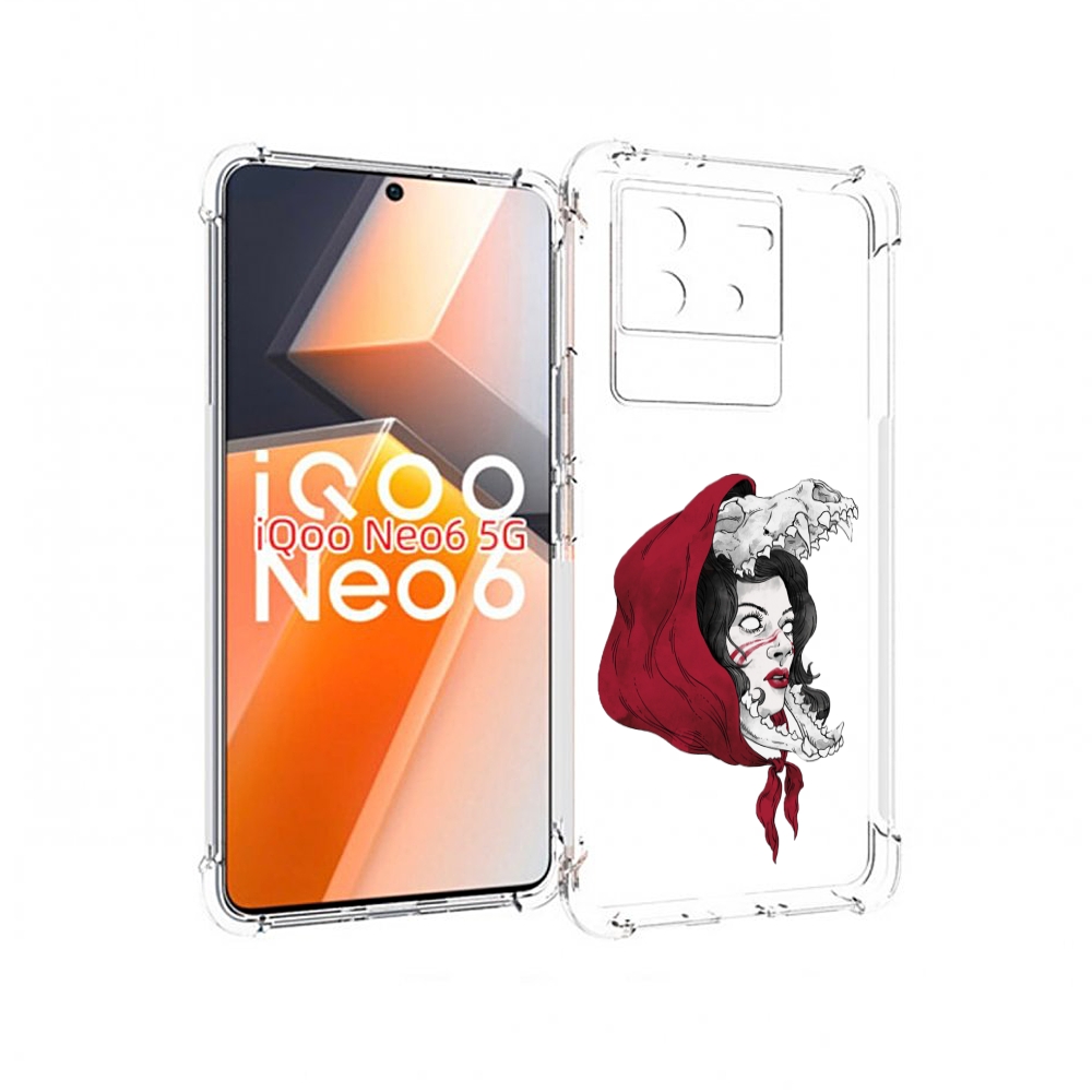 

Чехол MyPads Красная шапочка и волк женский для Vivo iQoo Neo 6 5G, Прозрачный, Tocco