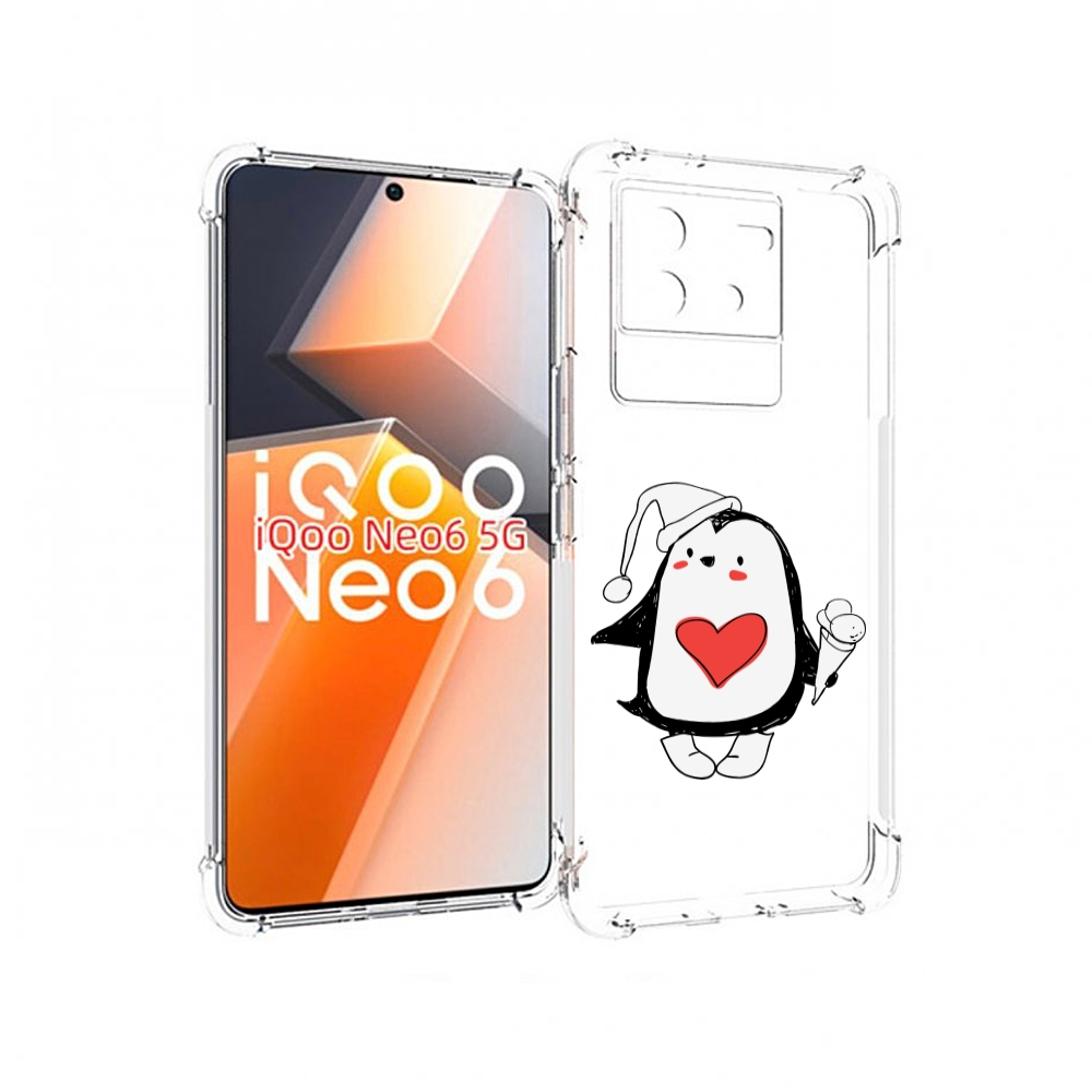 

Чехол MyPads Пингвин с мороженым для Vivo iQoo Neo 6 5G, Прозрачный, Tocco