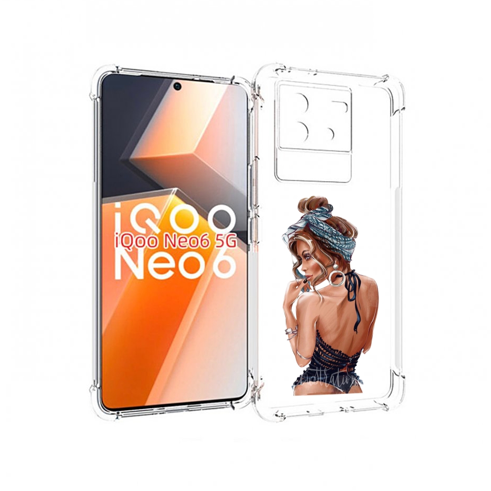 

Чехол MyPads Красивая-дама женский для Vivo iQoo Neo 6 5G, Прозрачный, Tocco
