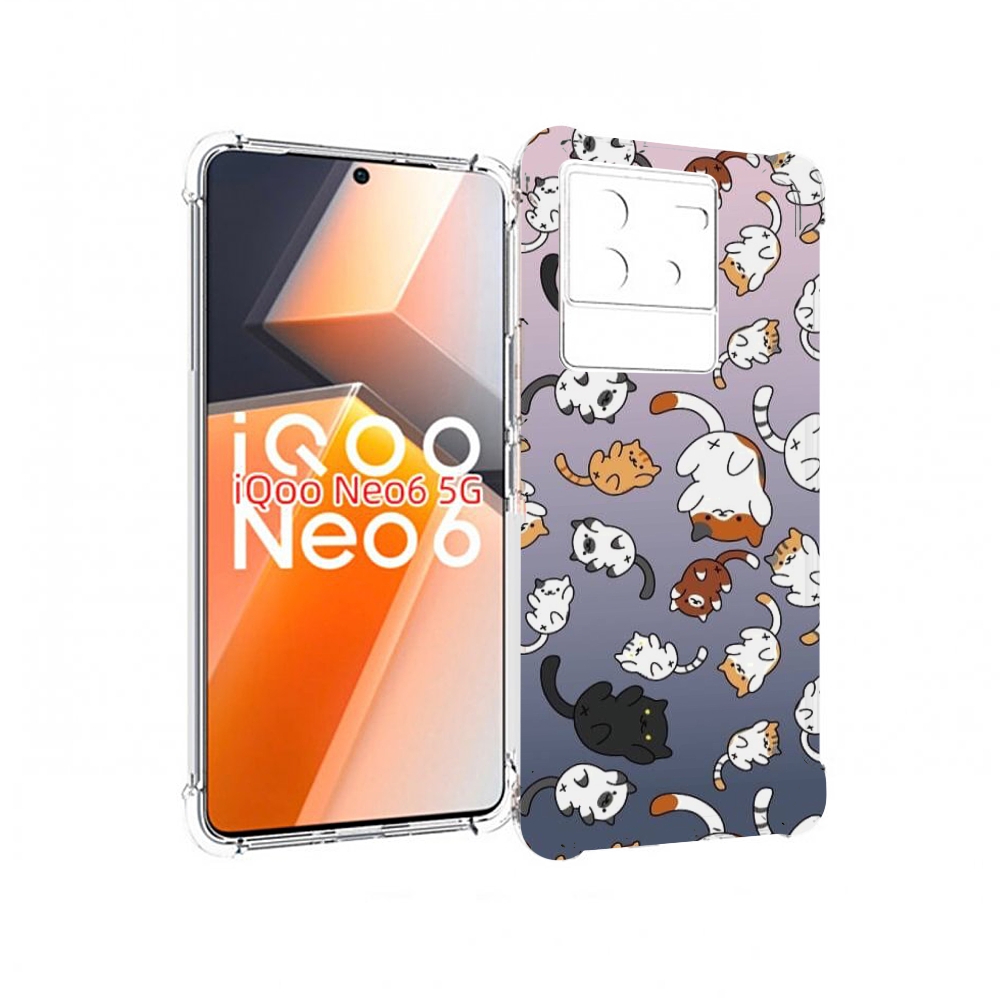 

Чехол MyPads Котики-летают для Vivo iQoo Neo 6 5G, Прозрачный, Tocco