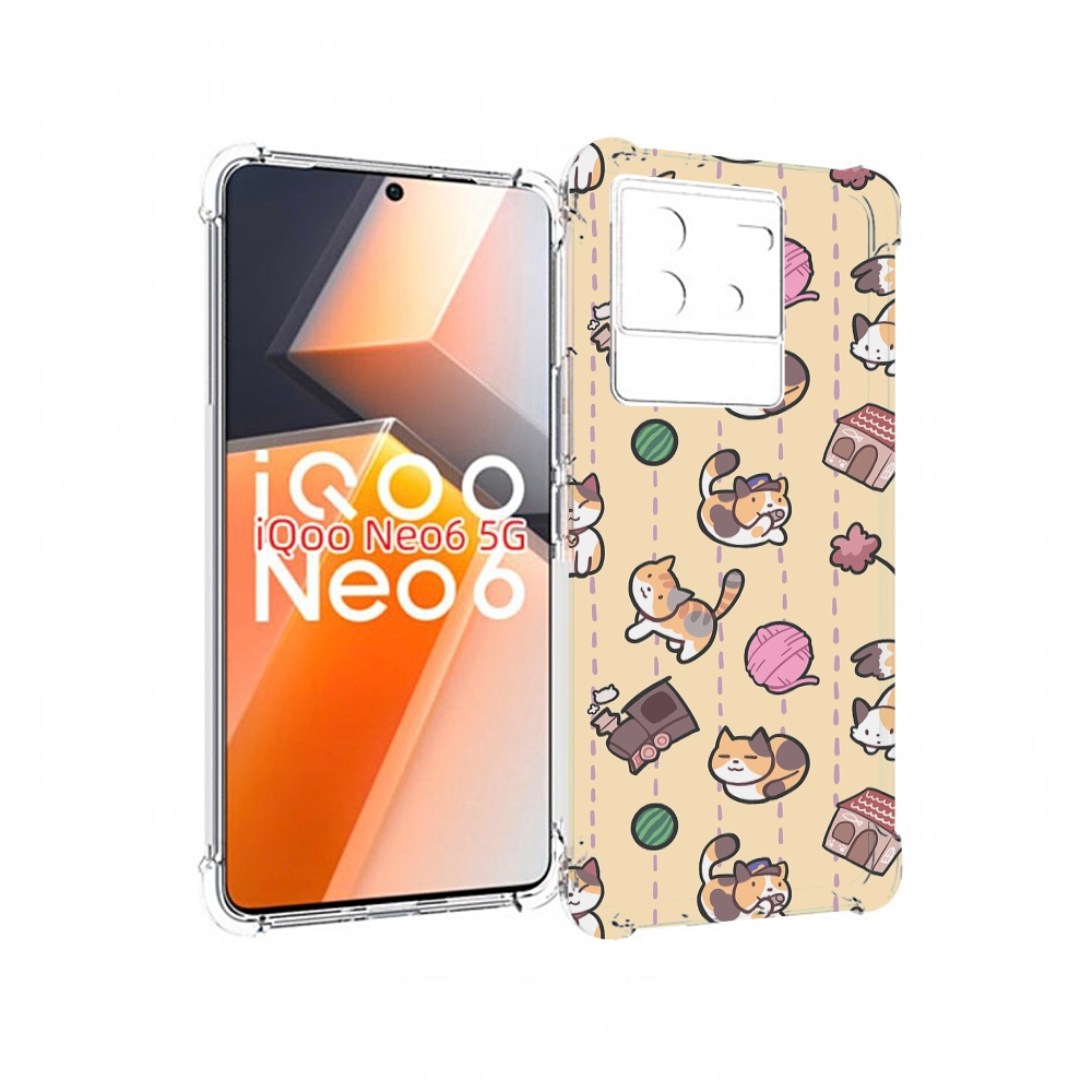 

Чехол MyPads Котики-клубочки для Vivo iQoo Neo 6 5G, Прозрачный, Tocco