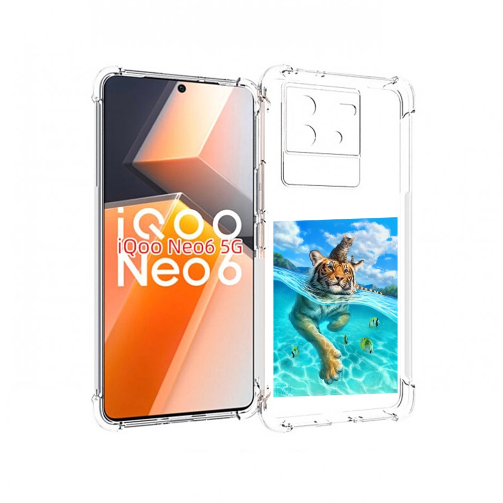 

Чехол MyPads Кот-на-тигре для Vivo iQoo Neo 6 5G, Прозрачный, Tocco