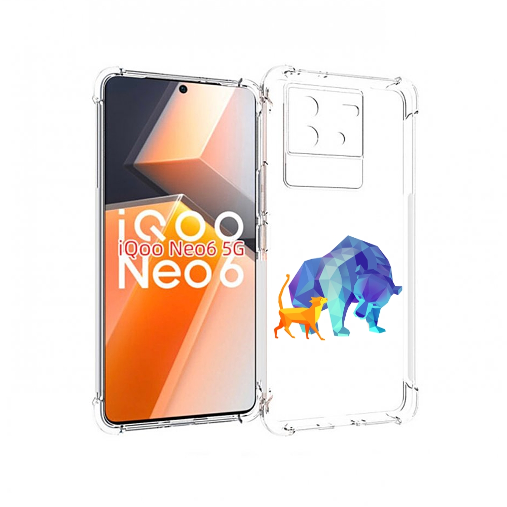 

Чехол MyPads Кот-и-медведь для Vivo iQoo Neo 6 5G, Прозрачный, Tocco