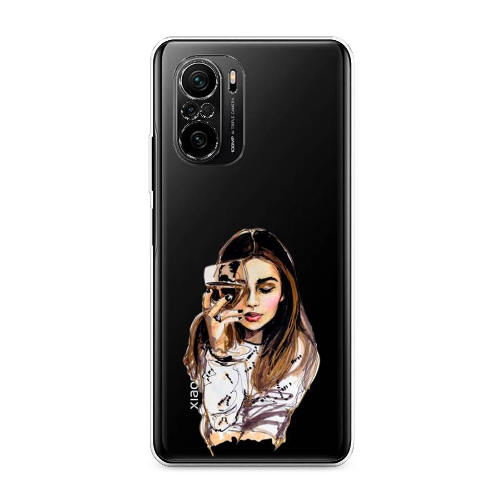 

Чехол Awog на Poco F3/Redmi K40/Mi 11i "Девушка с бокалом", Разноцветный, 312650-7