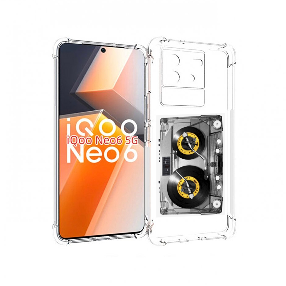 

Чехол MyPads Кассета музыкальная для Vivo iQoo Neo 6 5G, Прозрачный, Tocco