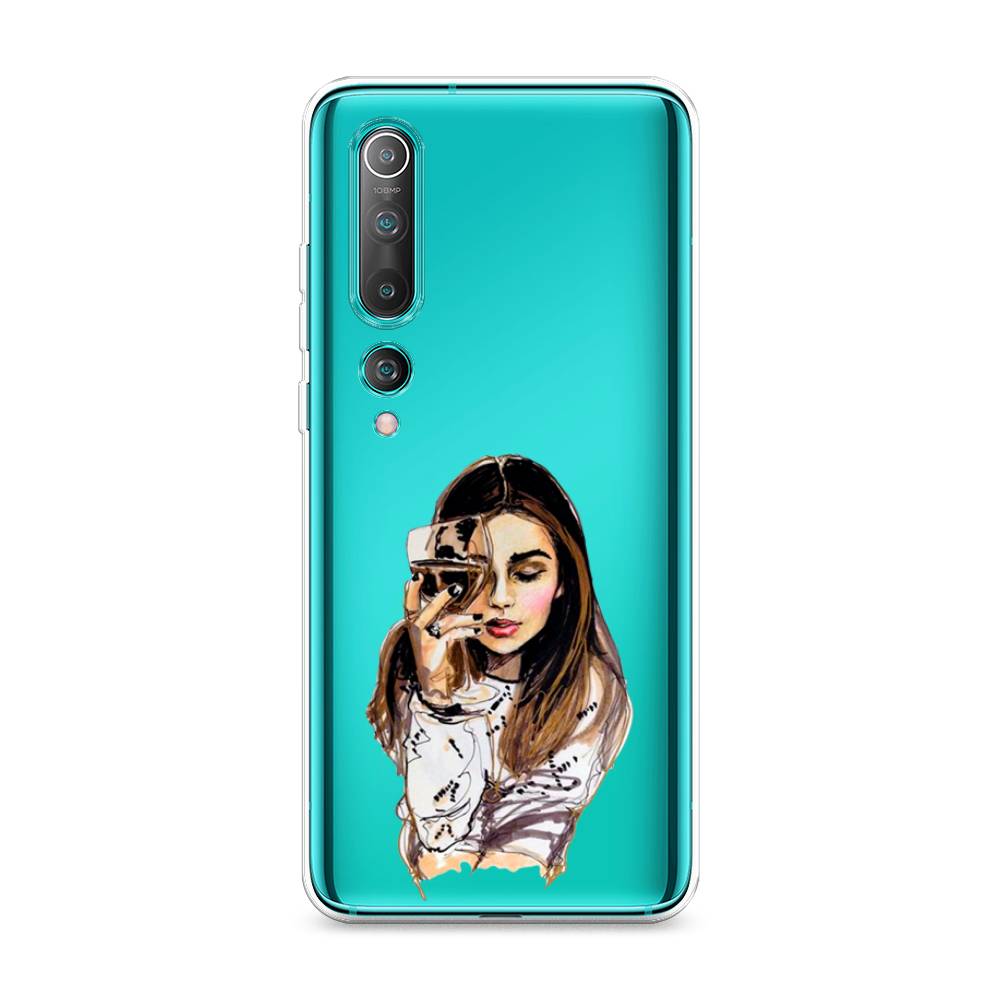 

Чехол Awog на Xiaomi Mi 10 "Девушка с бокалом", Разноцветный, 37550-7