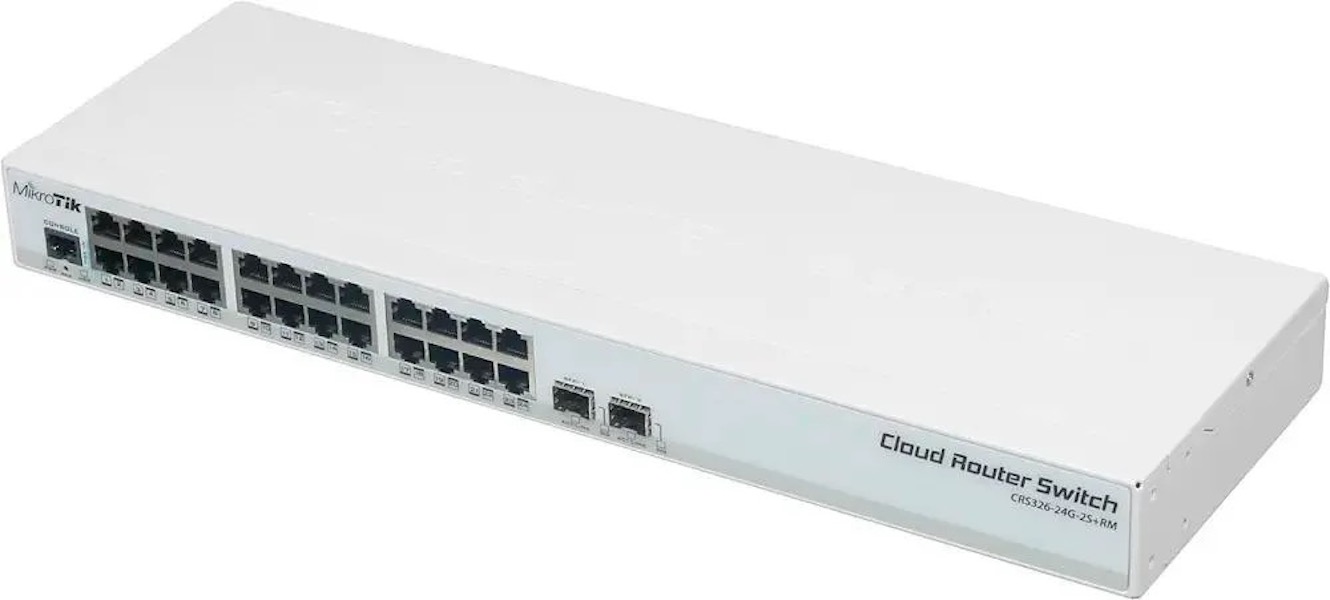 

Коммутатор MIKROTIK CRS326-24G-2S+RM, управляемый