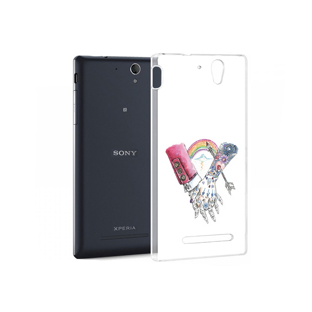 

Чехол MyPads Tocco для Sony Xperia C5 Ultra абстракция руки в татуировках, Прозрачный, Tocco