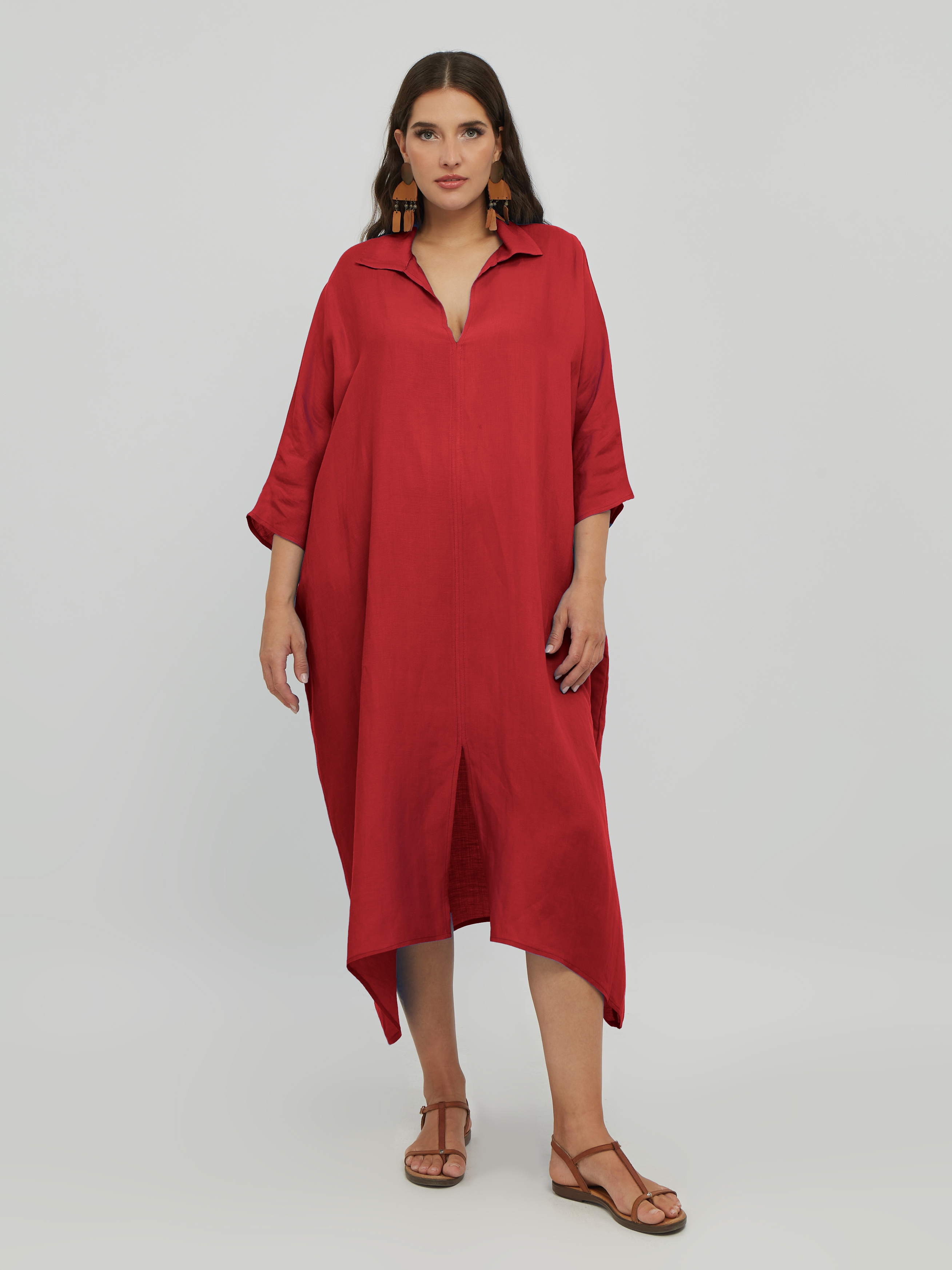 Платье женское Plus size_7071 красное onesize MAT fashion. Цвет: красный