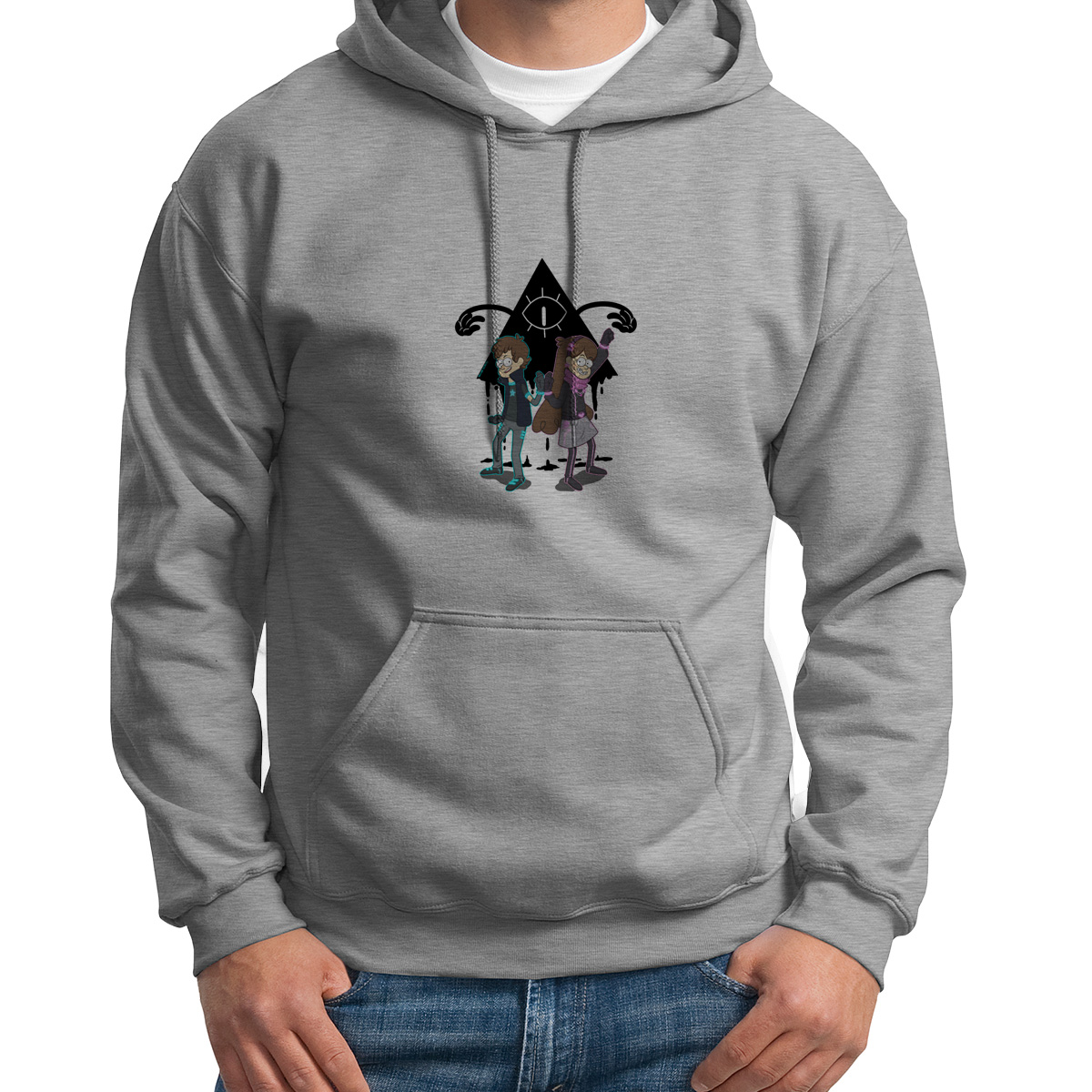 

Худи унисекс CoolPodarok Gravity falls Nightmare серое 48 RU, 8S041294