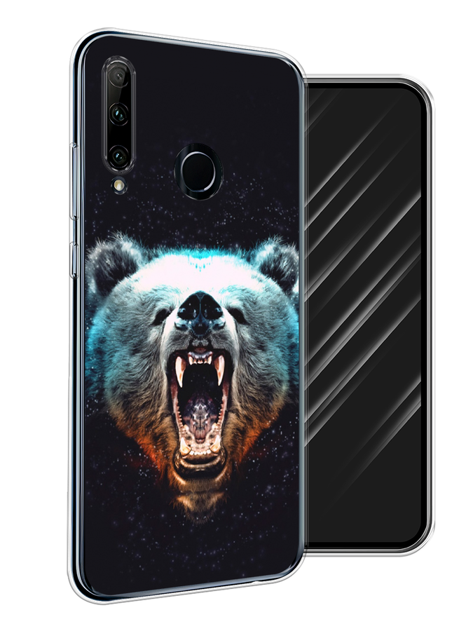 

Чехол Awog на Honor 20 Lite 2019 "Медведь", Коричневый;голубой;черный, 68950-2