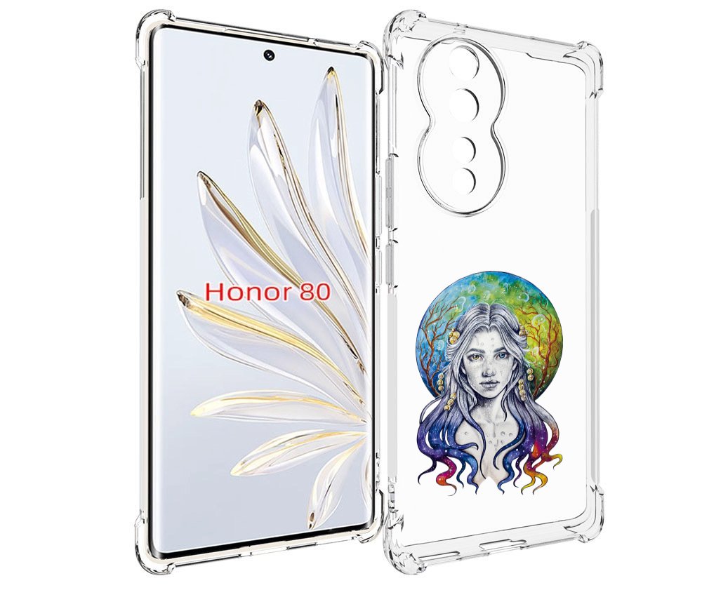 

Чехол MyPads девушка с красивыми волосами для Honor 80, Прозрачный, Tocco
