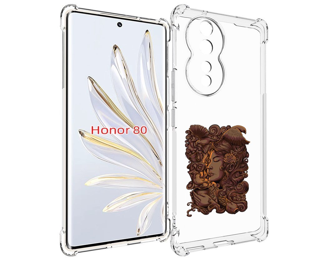 

Чехол MyPads девушка с длинными волосами абстракция для Honor 80, Прозрачный, Tocco