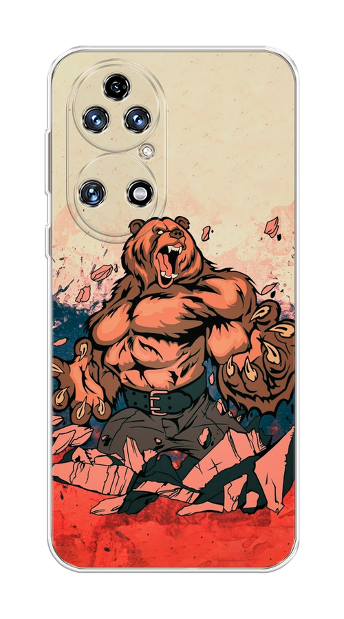 

Чехол Awog на Huawei P50 "Медведь с флагом РФ", Коричневый;синий;красный, 6104950-2