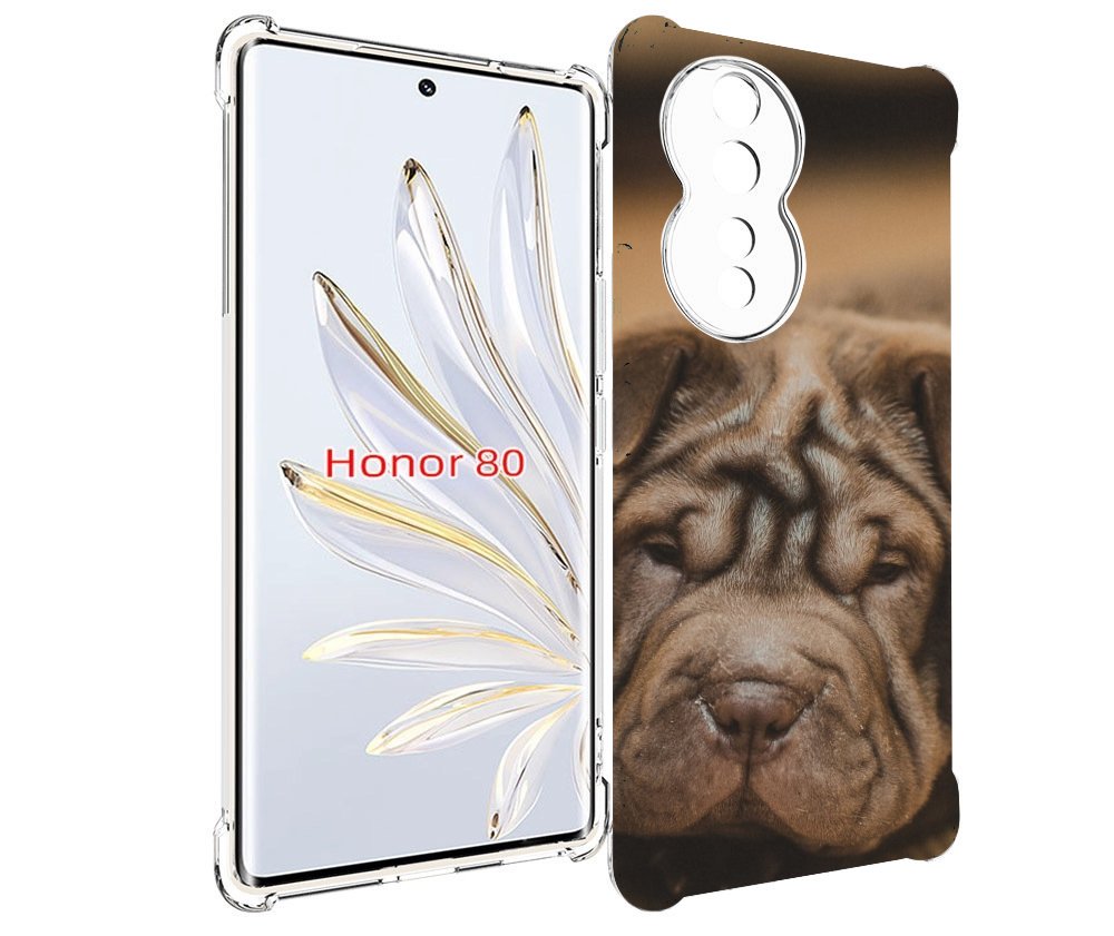 

Чехол MyPads шарпеи для Honor 80, Прозрачный, Tocco