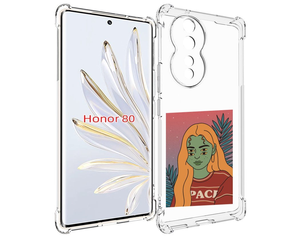 

Чехол MyPads четырехглазая девушка женский для Honor 80, Прозрачный, Tocco
