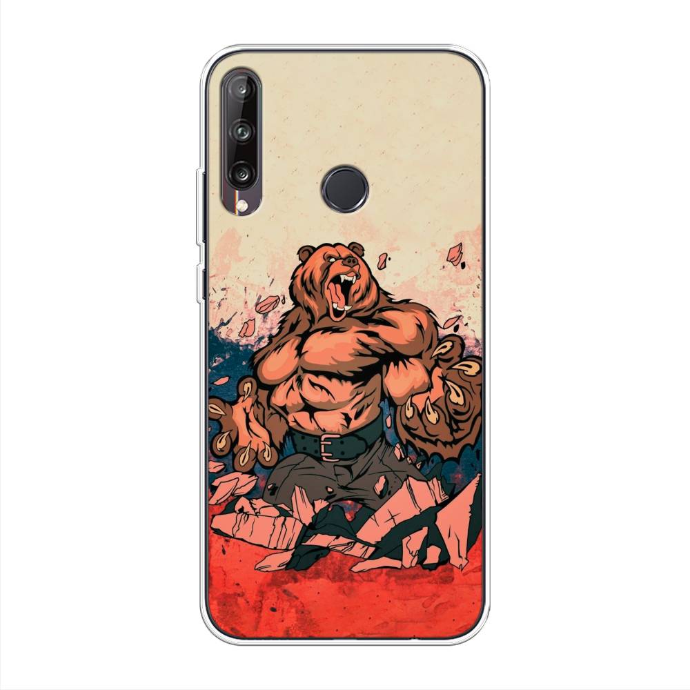 фото Чехол awog "медведь с флагом рф" для huawei p40 lite e