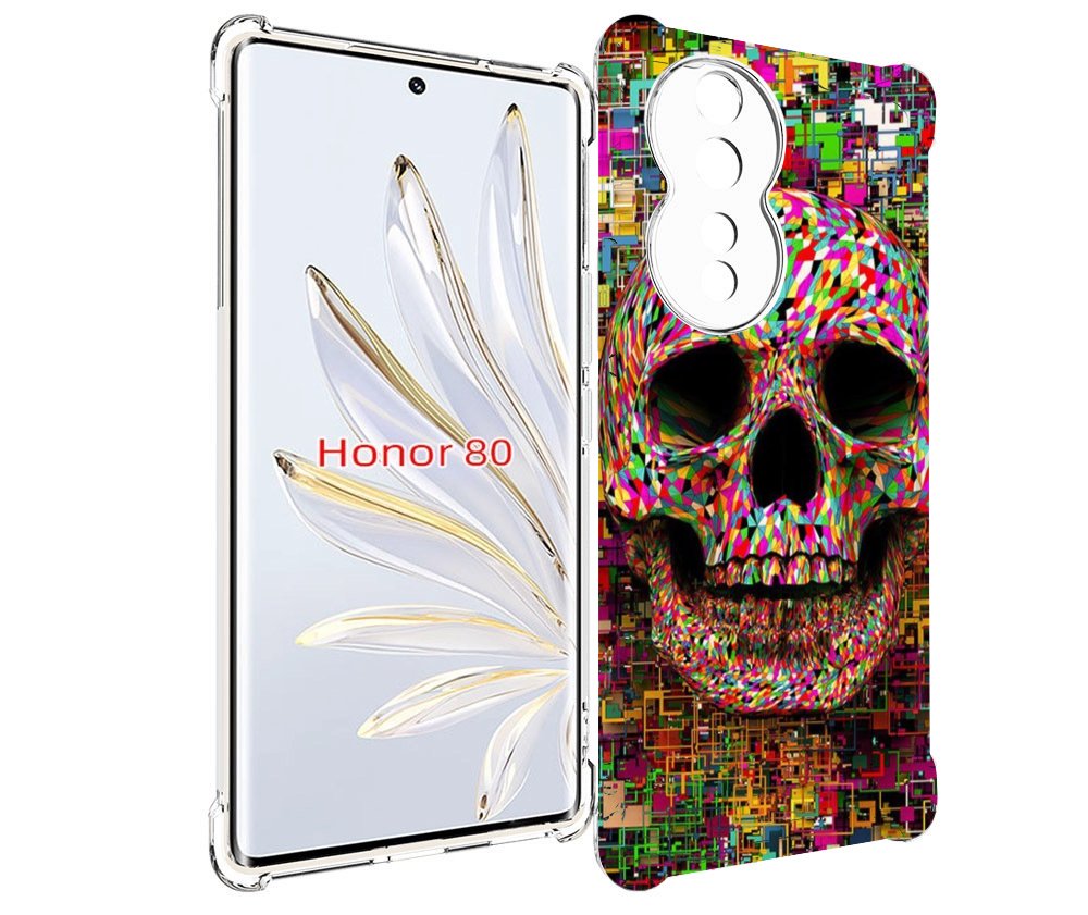 

Чехол MyPads череп красочные цвета для Honor 80, Прозрачный, Tocco