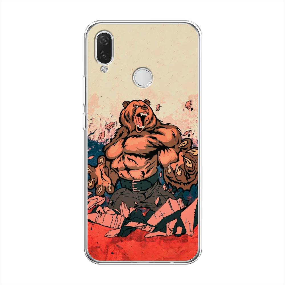 

Чехол Awog на Huawei Nova 3i "Медведь с флагом РФ", Коричневый;синий;красный, 68350-2