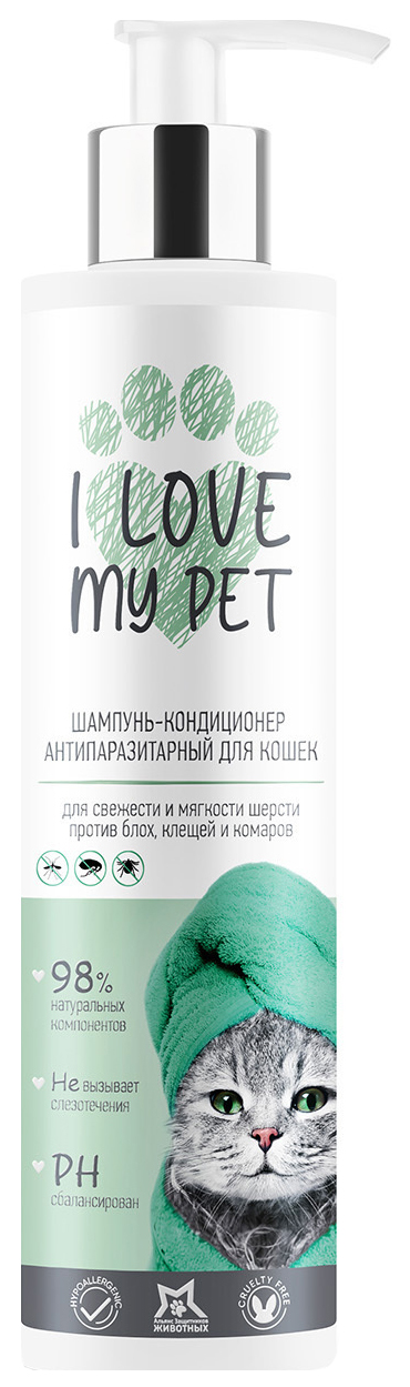 Шампунь-кондиционер для кошек I Love My Pet против блох и клещей 250 мл 356₽