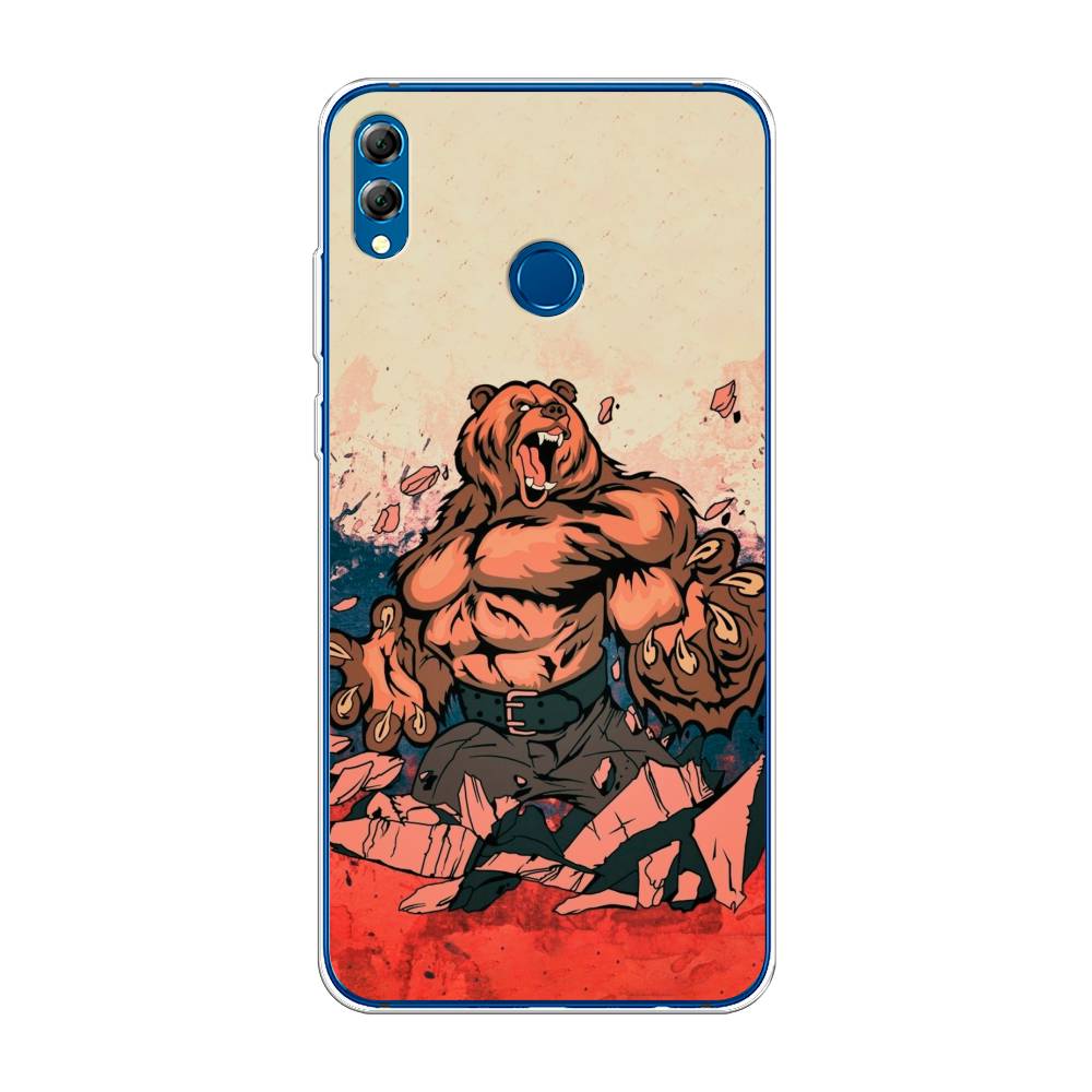 

Чехол Awog на Honor 8X Max "Медведь с флагом РФ", Коричневый;синий;красный, 66550-2