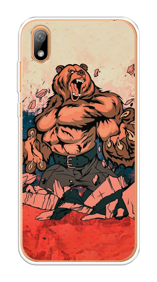 

Чехол Awog на Honor 8S "Медведь с флагом РФ", Коричневый;синий;красный, 69150-2