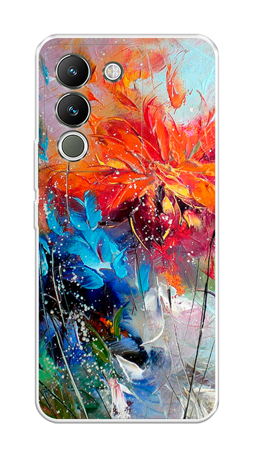 

Чехол на Vivo V29e 5G "Абстрактные цветы", Оранжевый;синий, 269650-1