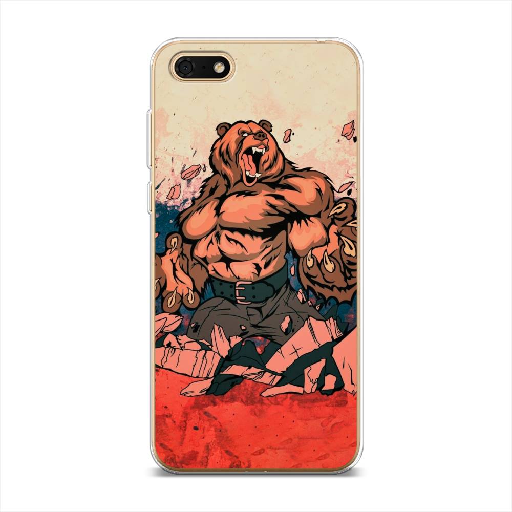 

Чехол Awog на Honor 7A Prime "Медведь с флагом РФ", Коричневый;синий;красный, 6105850-2