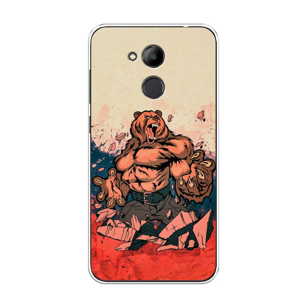 

Чехол Awog на Honor 6C Pro "Медведь с флагом РФ", Коричневый;синий;красный, 63850-2