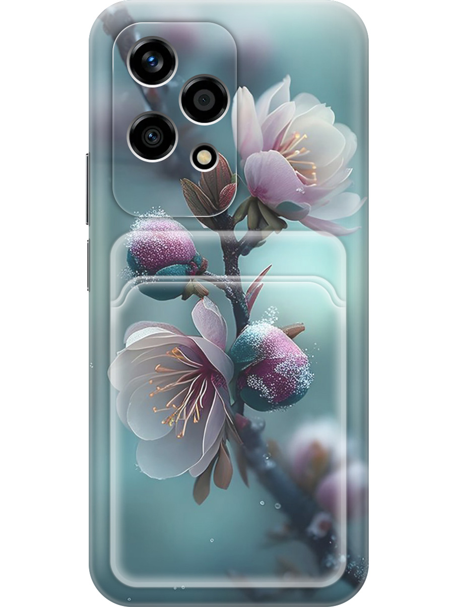 

Силиконовый чехол на Honor 200 lite с принтом с карманом для карты прозрачный 808473, Прозрачный;белый;голубой, 783979021
