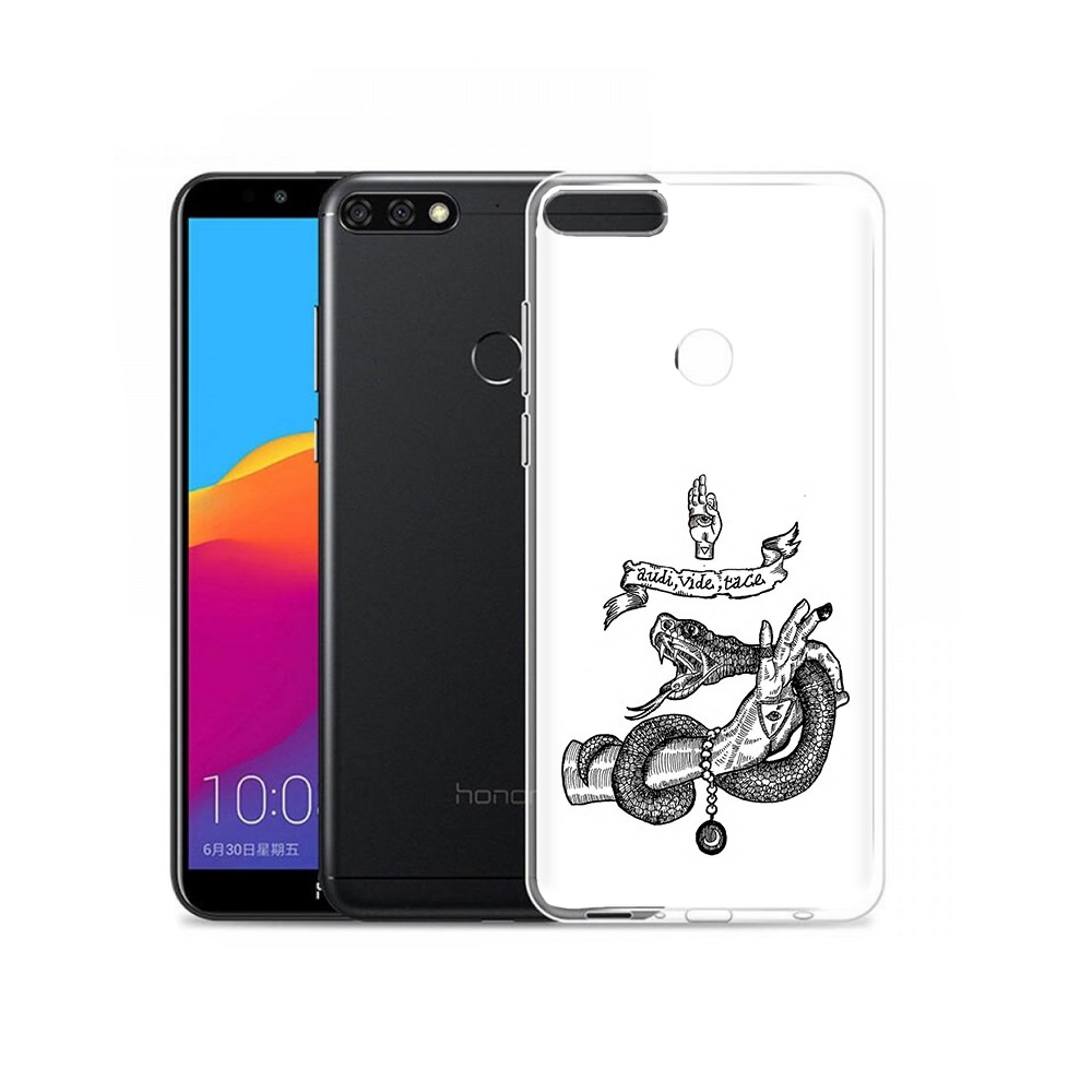 

Чехол MyPads Tocco для Honor 7C Pro змея на руке рисунок (PT113786.47.366), Прозрачный, Tocco
