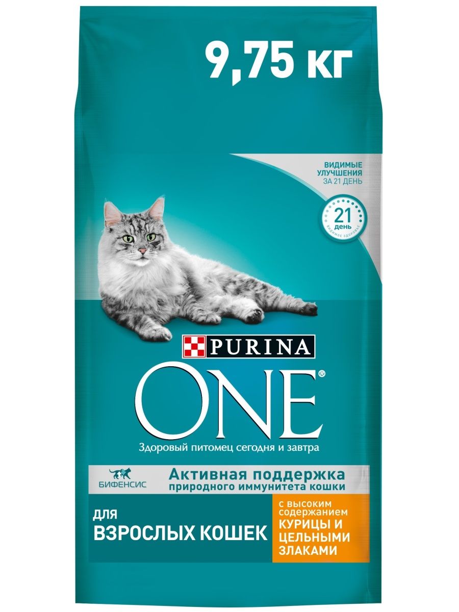 

Сухой корм для кошек Purina One, с курицей и цельными злаками, 9,75 кг