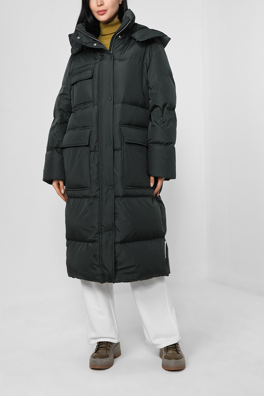 

Пальто женское Marc O’Polo 209092271015 зеленое 34 EU, 209092271015