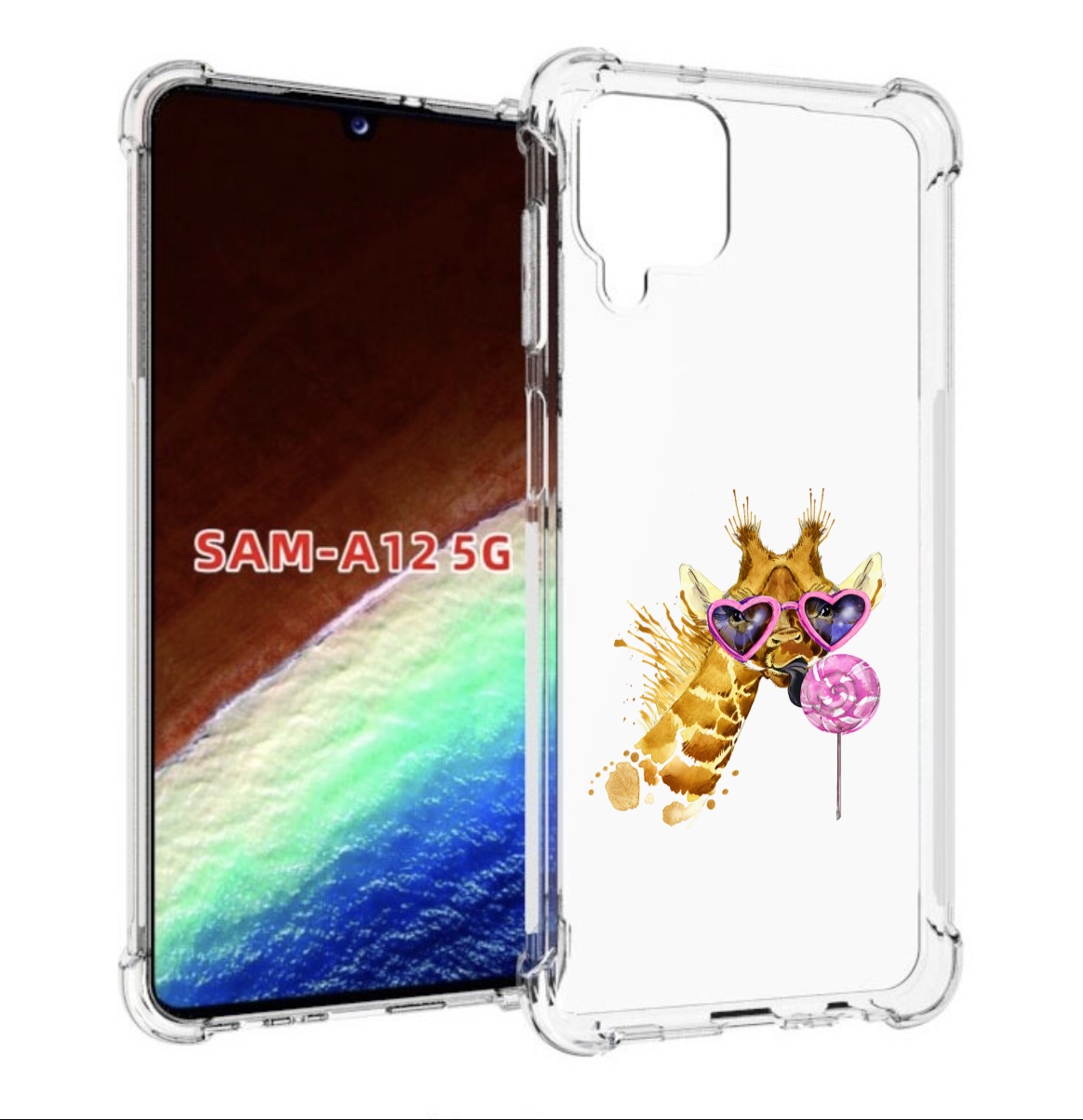 

Чехол MyPads акварельный жираф для Samsung Galaxy A12 (SM-A125F) 2020/21, Прозрачный, Tocco