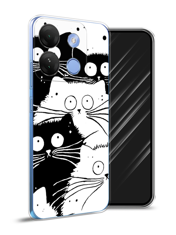 

Чехол Awog на Infinix Smart 7 HD "Коты черно-белые", Черный;белый, 3103850-2