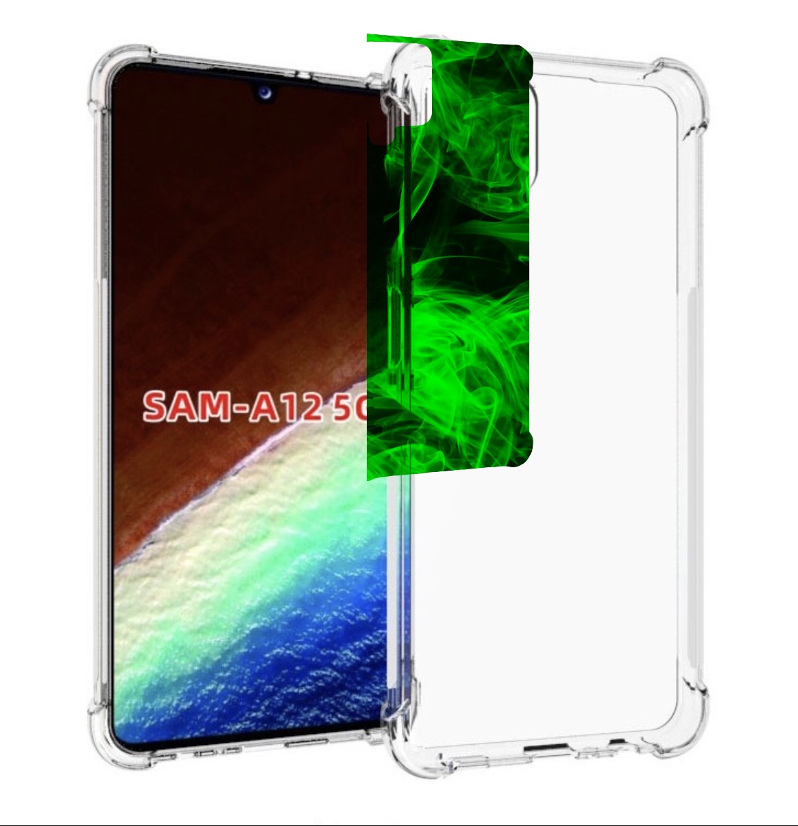 

Чехол MyPads зеленый-дымок для Samsung Galaxy A12 (SM-A125F) 2020/21/A12 Nacho SM-A127F, Прозрачный, Tocco