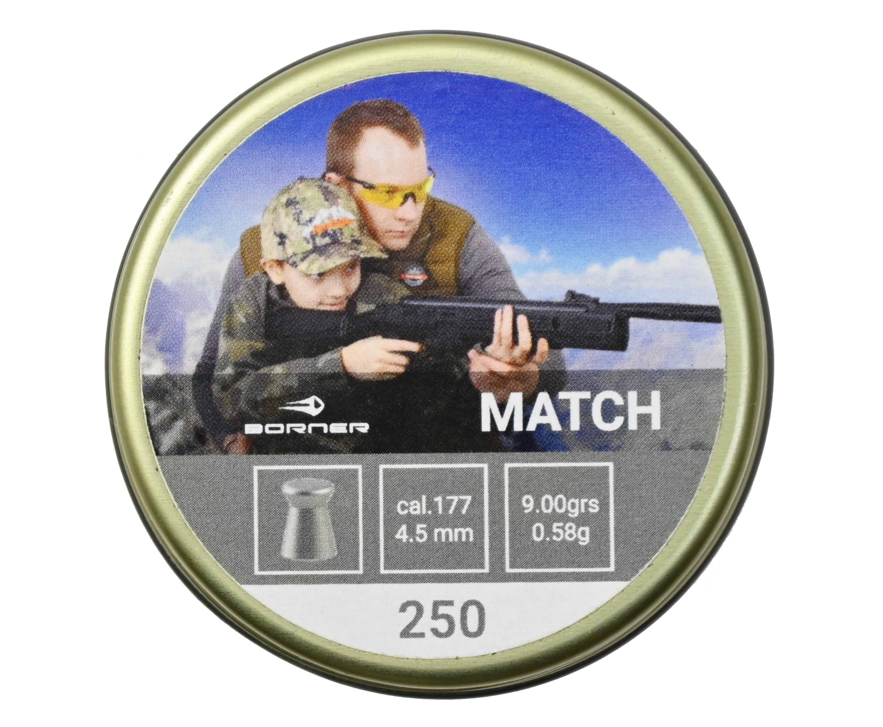 Пули пневматические Borner Match 4.5 мм 250 шт 0.58 грамм