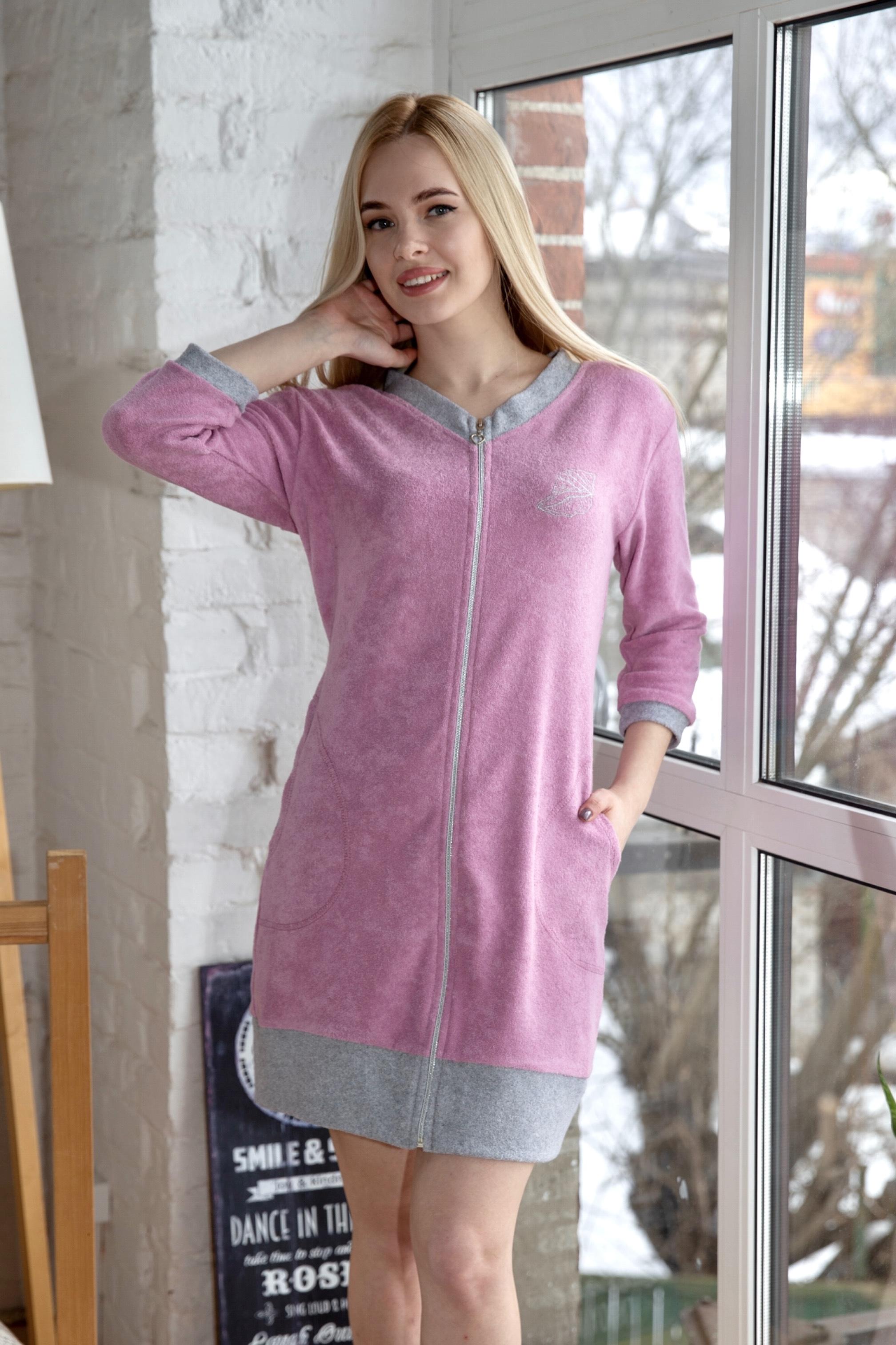 

Халат женский LikaDress Тина розовый 42 RU, Тина