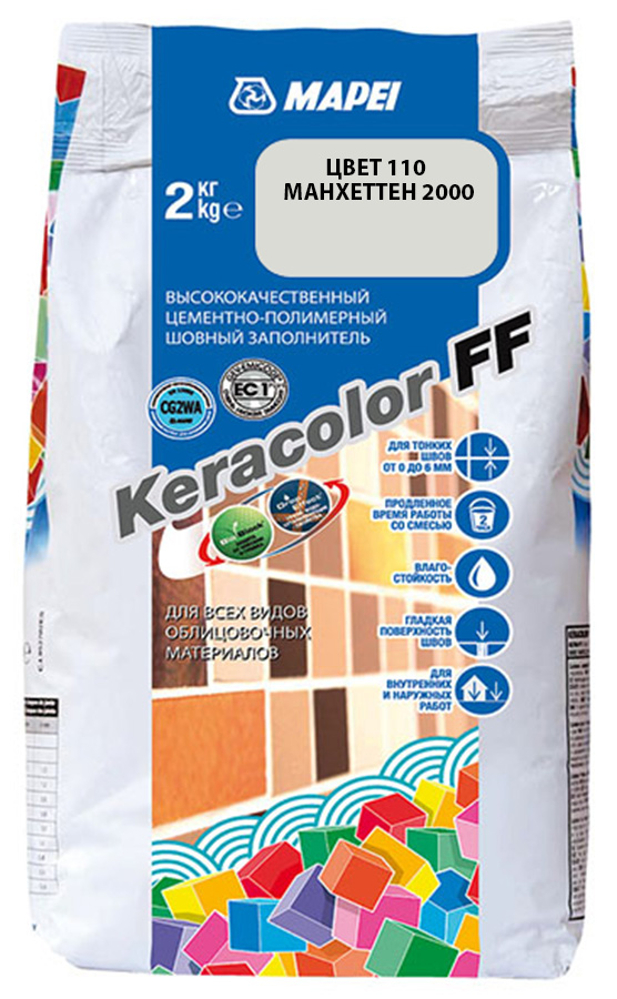 MAPEI Keracolor FF цементно-полимерный шовный заполнитель №110 манхеттен (2кг)