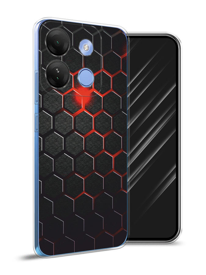 

Чехол Awog на Infinix Smart 7 HD "Фон соты красные", Красный;черный, 3103850-3